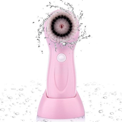 Mini Portable Waterproof 3 In 1 Sonic Facial Exfoliating Face Cleansing Spin Brush Electric Cleanser Face Brush